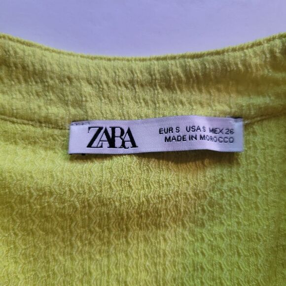 Zara Mid length Dress Neon Yellow Size Small - Picture 5 of 10